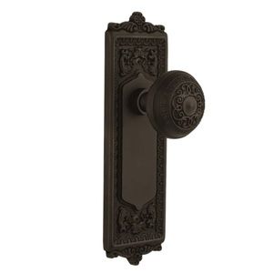 Nostalgic Warehouse Egg & Dart Long Plate w/ Egg & Dart Knob, Oil Rubbed Bronze